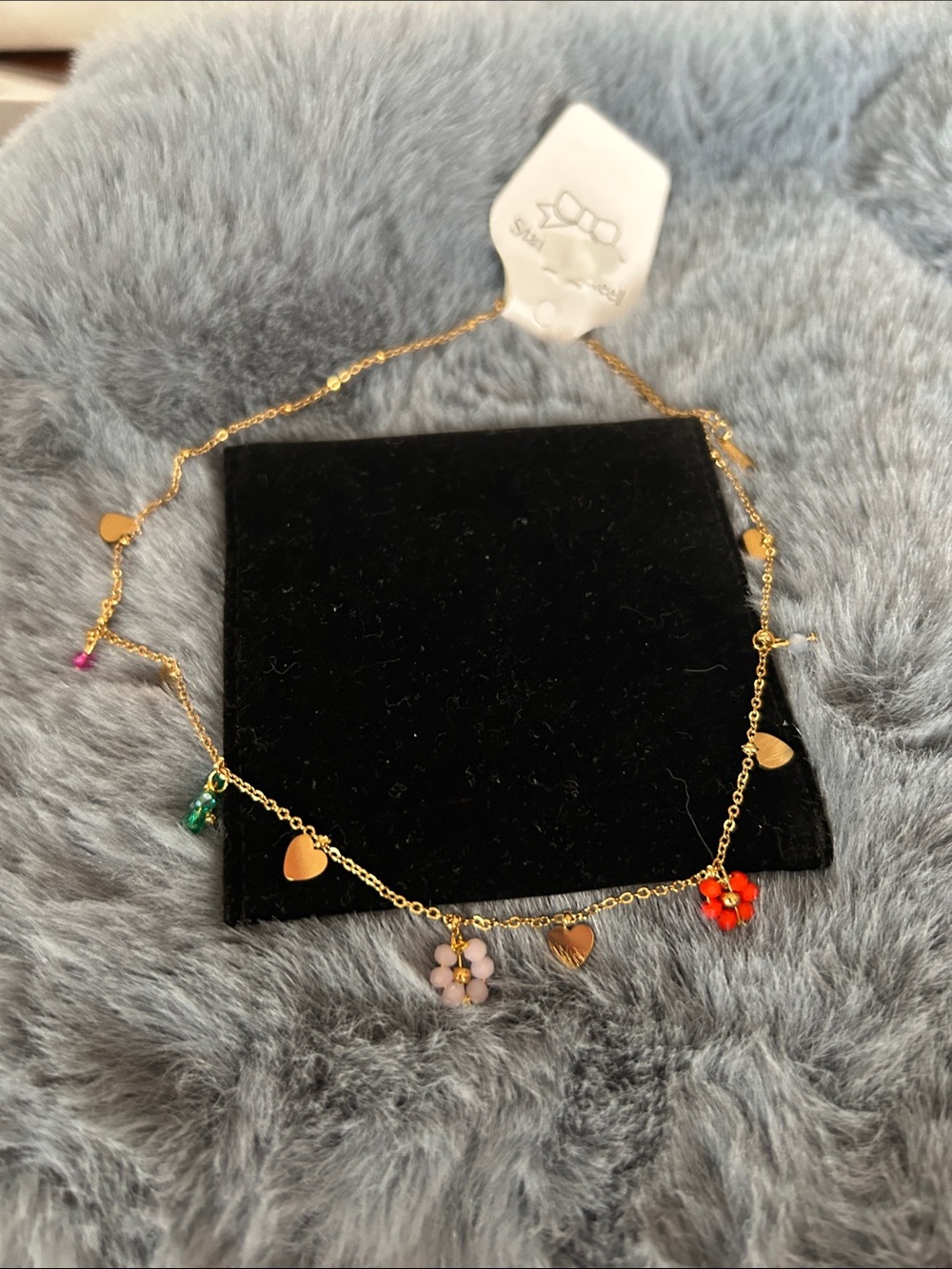 Stainless steel Gold Tone Multi-Flower Charm Necklace - Unbranded